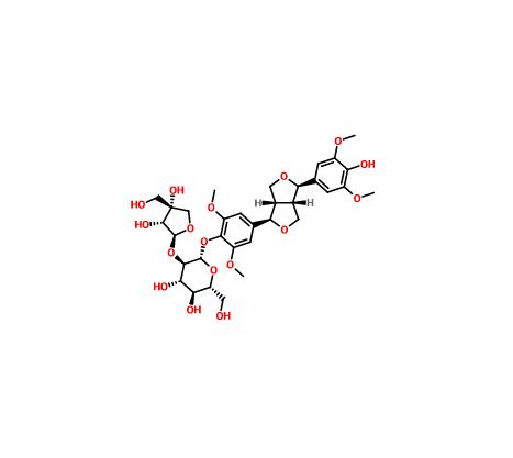 (-)-丁香樹脂酚-4- O-β-D -呋喃芹糖基-(1→2)-β-D-吡喃葡萄糖苷分析對(duì)照品 136997-64-3